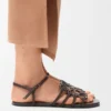 Petal Anagram Sandal in Calfskin
