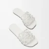 Petal Anagram Slide in Calfskin