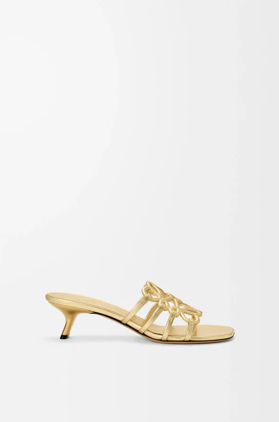 Petal Anagram Slide in Laminated Lambskin Petal Anagram Slide in Laminated Lambskin