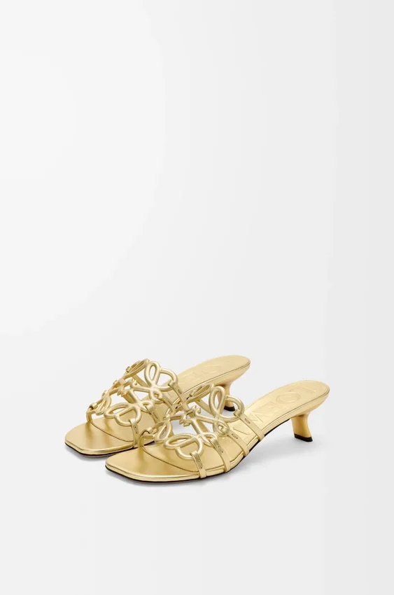 Petal Anagram Slide in Laminated Lambskin Petal Anagram Slide in Laminated Lambskin