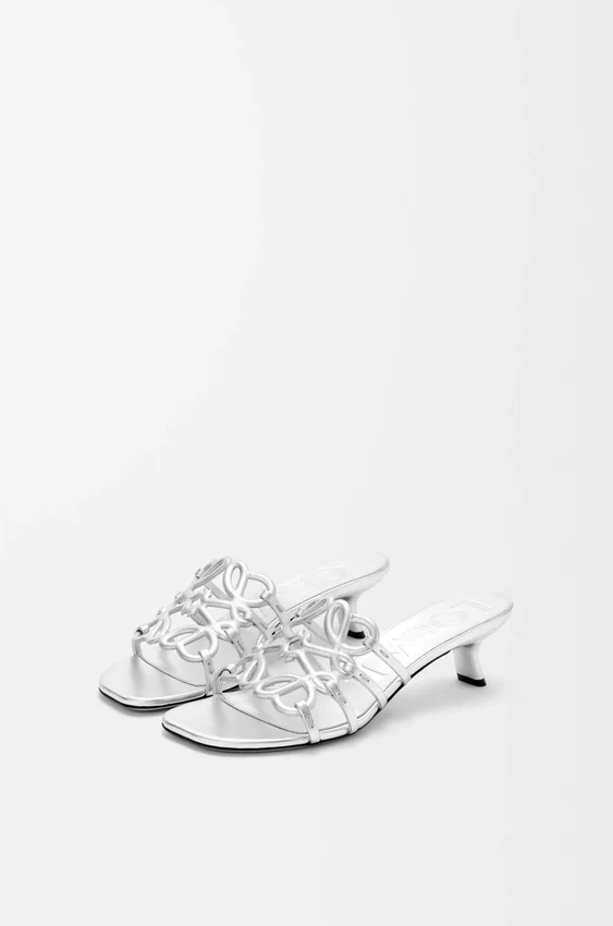 Petal Anagram Slide in Laminated Lambskin Petal Anagram Slide in Laminated Lambskin