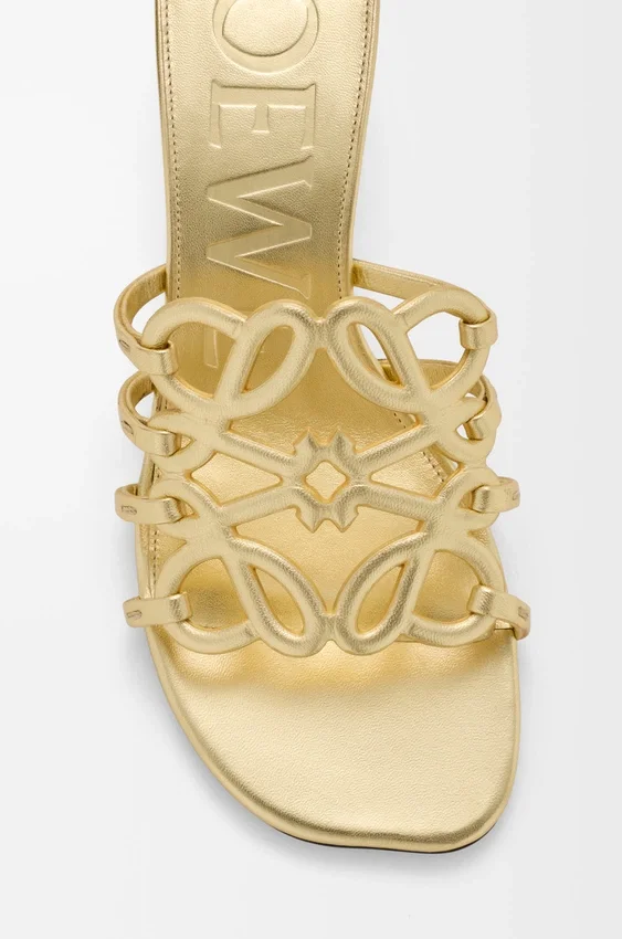 Petal Anagram Slide in Laminated Lambskin Petal Anagram Slide in Laminated Lambskin