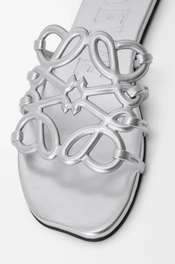 Petal Anagram Slide in Laminated Lambskin Petal Anagram Slide in Laminated Lambskin