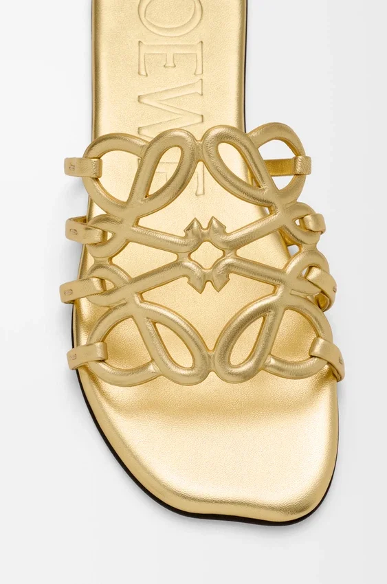 Petal Anagram Slide in Laminated Lambskin Petal Anagram Slide in Laminated Lambskin