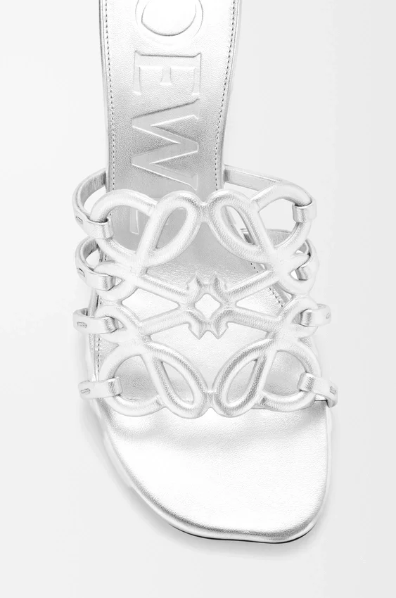 Petal Anagram Slide in Laminated Lambskin Petal Anagram Slide in Laminated Lambskin