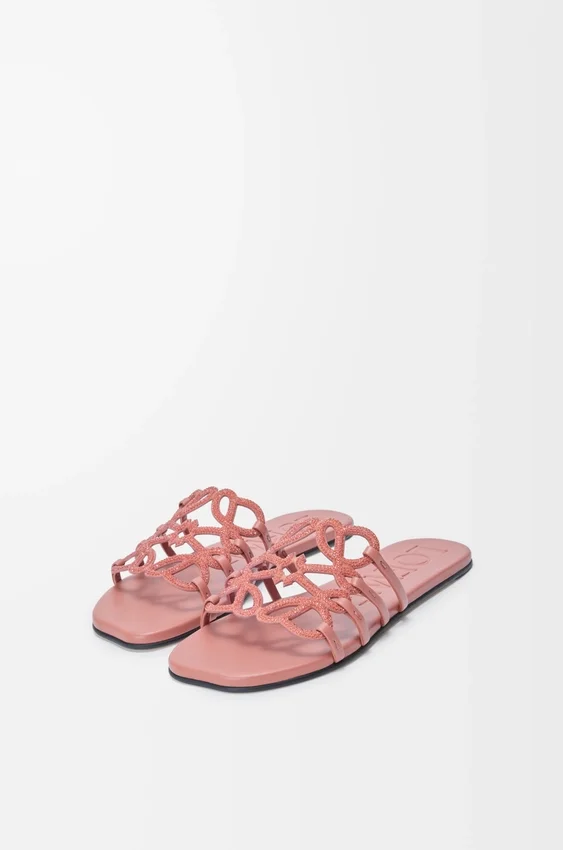 Petal Anagram Slide in Rhinestone-Embellished Suede Petal Anagram Slide in Rhinestone-Embellished Suede