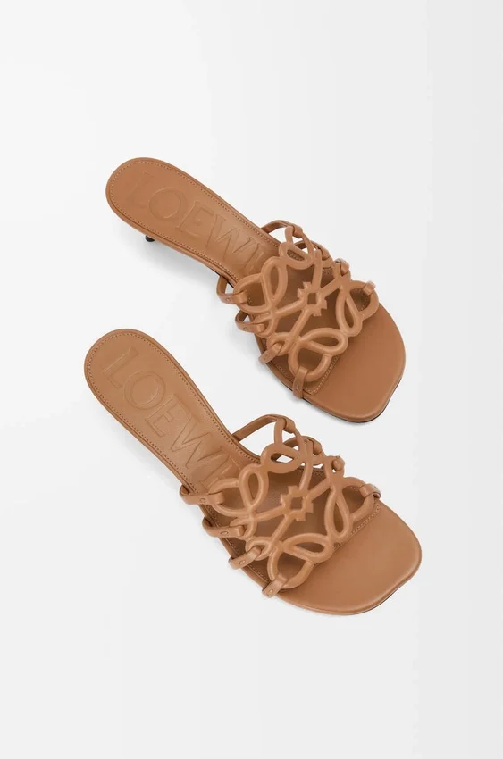 Petal Anagram Slide in Soft Calfskin Petal Anagram Slide in Soft Calfskin
