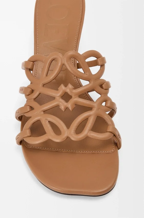 Petal Anagram Slide in Soft Calfskin Petal Anagram Slide in Soft Calfskin