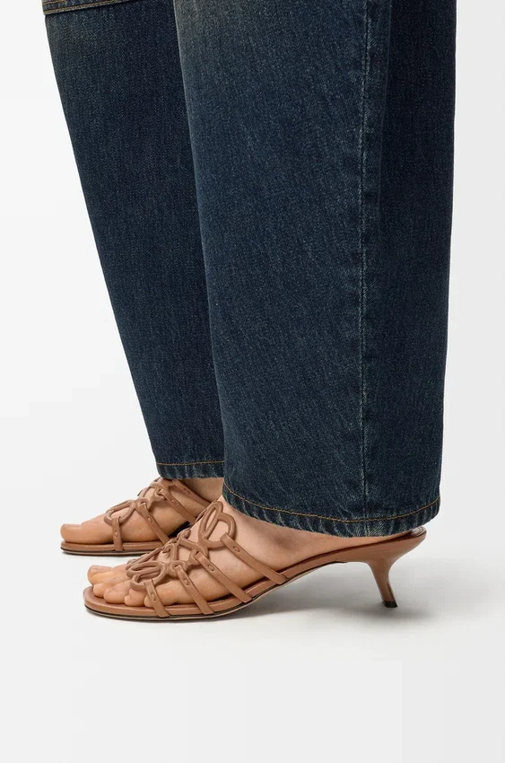 Petal Anagram Slide in Soft Calfskin Petal Anagram Slide in Soft Calfskin