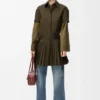 Pleated Dress in Cotton Blend