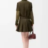Pleated Dress in Cotton Blend