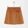Pleated Mini Skirt in Suede Lambskin