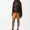 Pleated Mini Skirt in Suede Lambskin