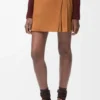 Pleated Mini Skirt in Suede Lambskin