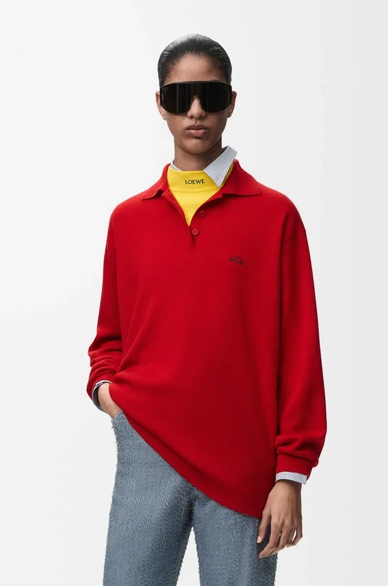 Polo Sweater in Cashmere and Silk Blend Polo Sweater in Cashmere and Silk Blend