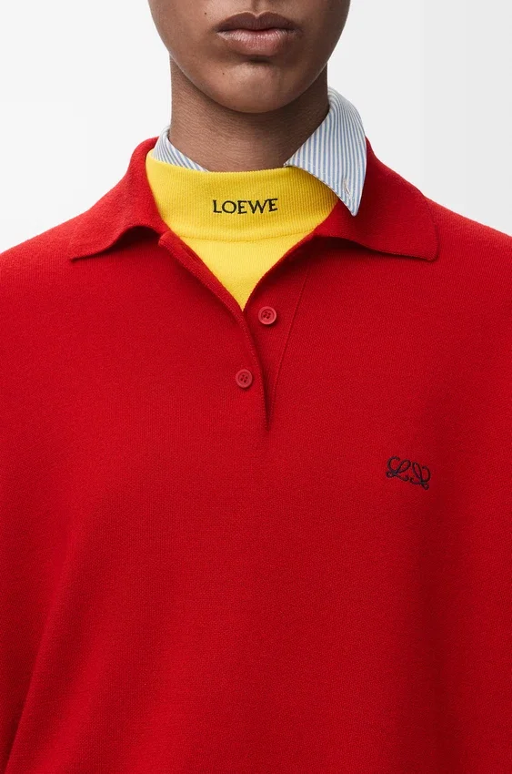 Polo Sweater in Cashmere and Silk Blend Polo Sweater in Cashmere and Silk Blend