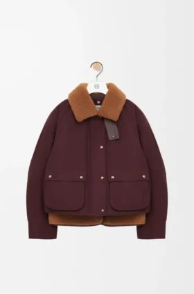 Puffer in Shearling and Cotton Blend