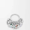 Push Pin Ring in Sterling Silver and Crystals