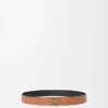 Reversible Anagram Belt in Smooth Calfskin and Soft Grained Calfskin