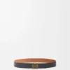 Reversible Anagram Belt in Soft Grained Calfskin and Smooth Calfskin