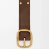 Rounded Soft Belt in Suede Calfskin