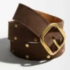 Rounded Soft Belt in Suede Calfskin