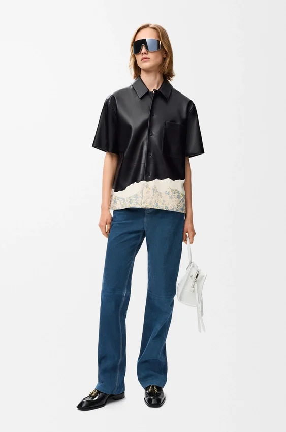 Short Sleeve Shirt in Nappa Lambskin Short Sleeve Shirt in Nappa Lambskin