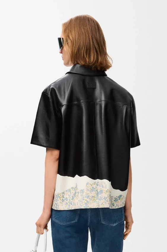 Short Sleeve Shirt in Nappa Lambskin Short Sleeve Shirt in Nappa Lambskin