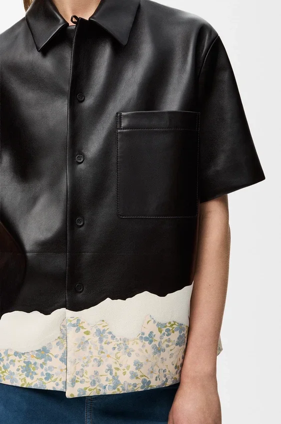 Short Sleeve Shirt in Nappa Lambskin Short Sleeve Shirt in Nappa Lambskin
