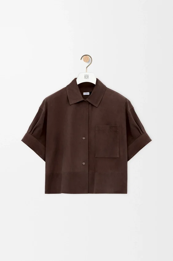 Short Sleeve Shirt in Suede Goatskin Short Sleeve Shirt in Suede Goatskin