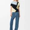 Short Sleeve Sweater in Cotton Blend