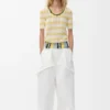 Short Sleeve Sweater in Cotton Blend