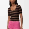 Short Sleeve Sweater in Cotton Blend