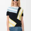 Short Sleeve Sweater in Cotton Blend