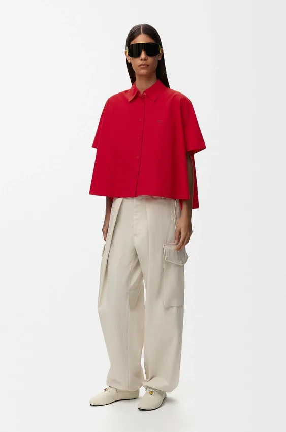 Short Sleeve Trapeze Shirt in Cotton Short Sleeve Trapeze Shirt in Cotton