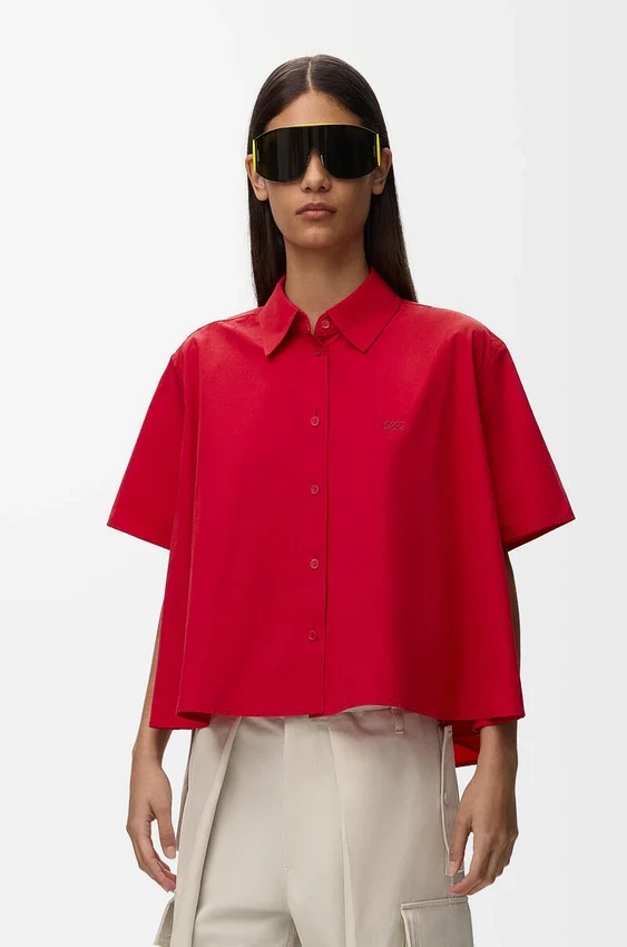 Short Sleeve Trapeze Shirt in Cotton Short Sleeve Trapeze Shirt in Cotton