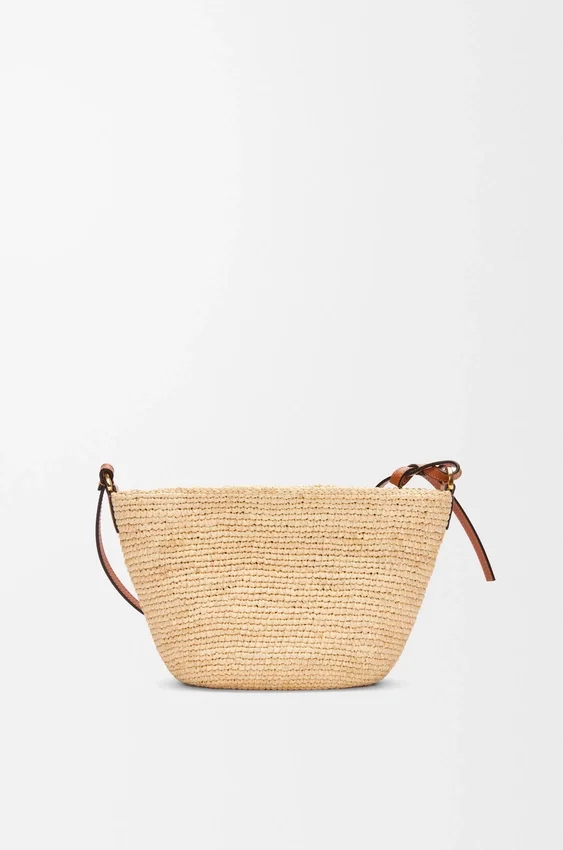 Slit Pochette Bag in Raffia and Calfskin Slit Pochette Bag in Raffia and Calfskin