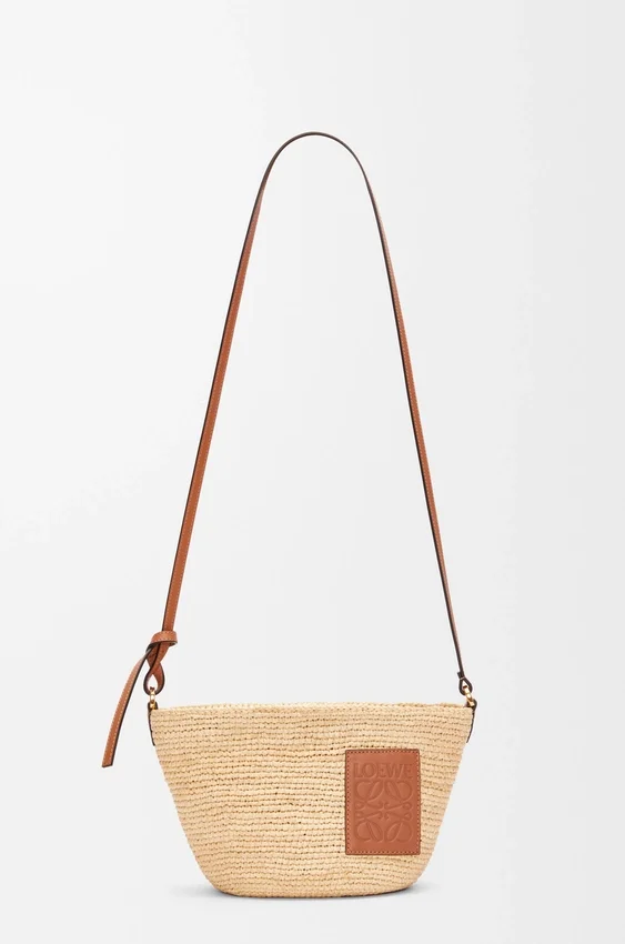 Slit Pochette Bag in Raffia and Calfskin Slit Pochette Bag in Raffia and Calfskin