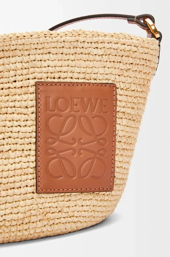 Slit Pochette Bag in Raffia and Calfskin Slit Pochette Bag in Raffia and Calfskin
