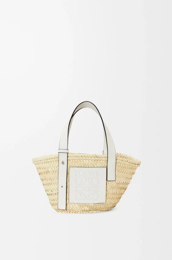 Small Basket Bag in Palm Leaf and Calfskin Small Basket Bag in Palm Leaf and Calfskin