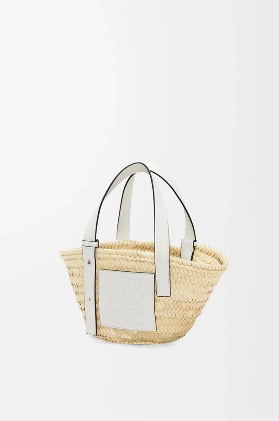 Small Basket Bag in Palm Leaf and Calfskin Small Basket Bag in Palm Leaf and Calfskin