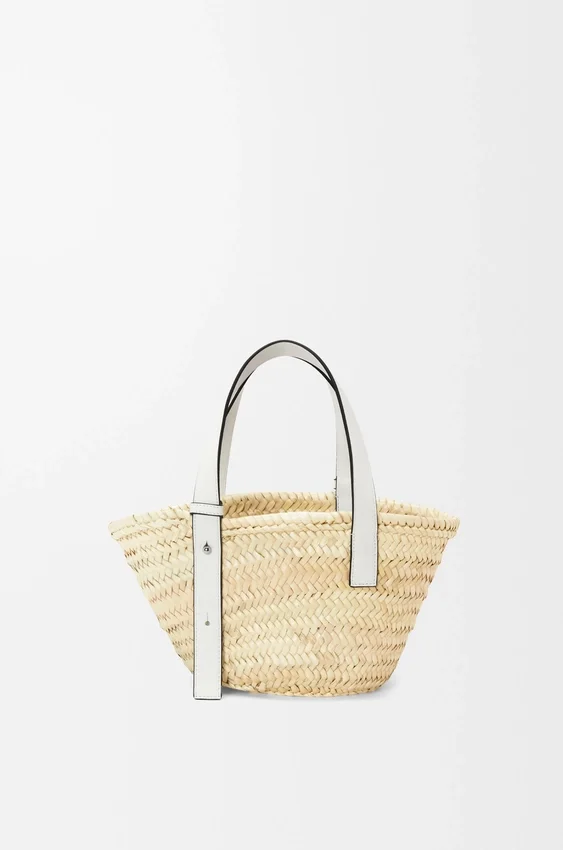Small Basket Bag in Palm Leaf and Calfskin Small Basket Bag in Palm Leaf and Calfskin