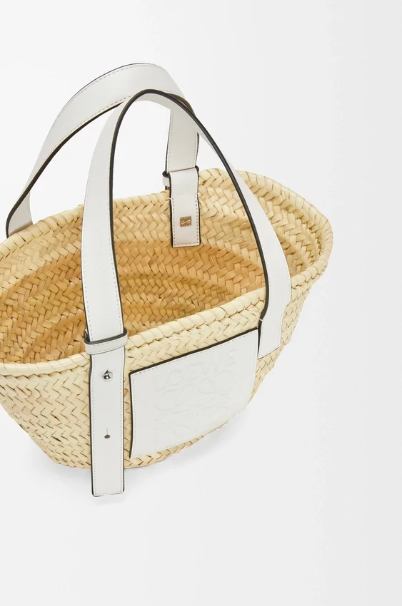 Small Basket Bag in Palm Leaf and Calfskin Small Basket Bag in Palm Leaf and Calfskin