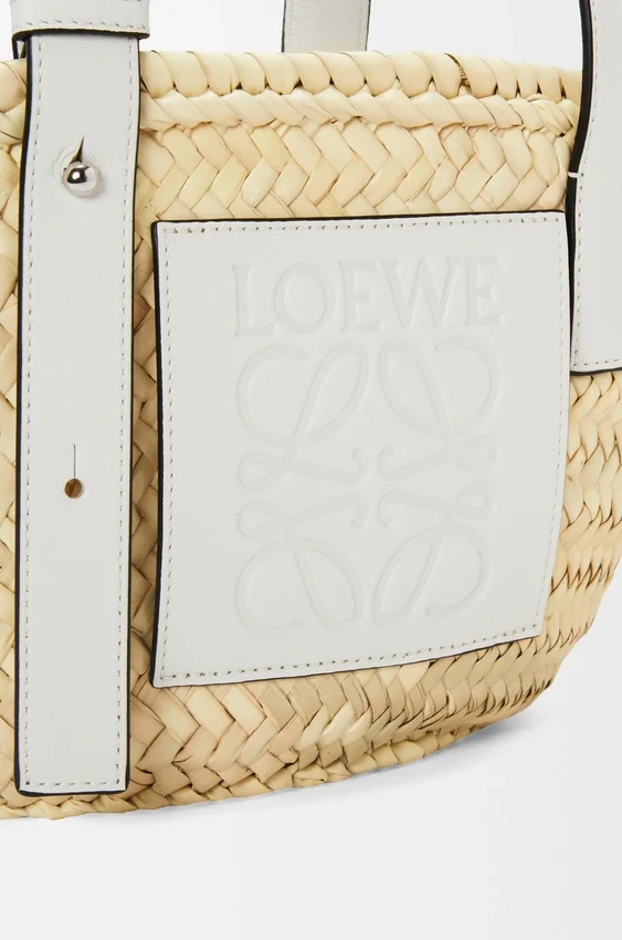 Small Basket Bag in Palm Leaf and Calfskin Small Basket Bag in Palm Leaf and Calfskin