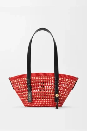 Small Braid Basket in Iraca Palm and Calfskin Small Braid Basket in Iraca Palm and Calfskin