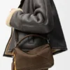 Small Featherlight Puzzle Bag in Grained Nubuck
