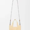 Small Loewe Font Tote in Raffia