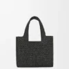 Small Loewe Font Tote in Raffia