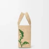 Small Loewe Font Tote in Raffia