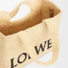 Small Loewe Font Tote in Raffia